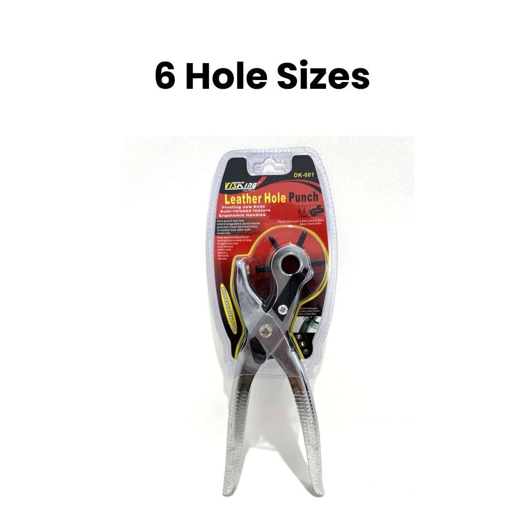 Revolving Punch Plier with 6 Hole Sizes