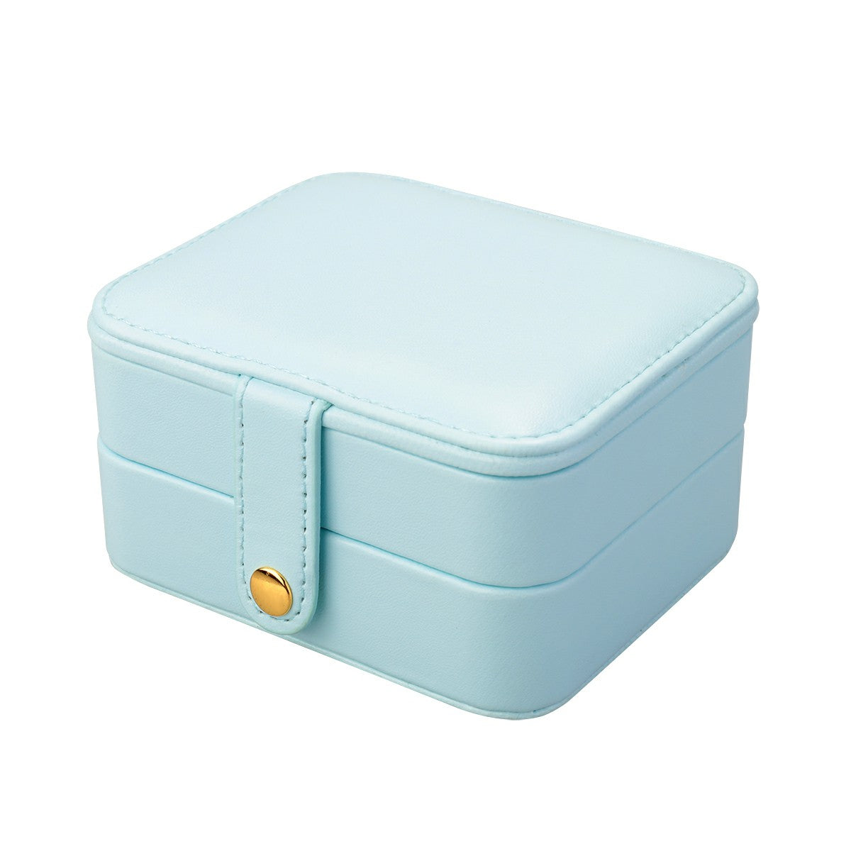 Small Portable Travel Jewelry Box Multilayer Leather Case
