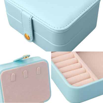 Small Portable Travel Jewelry Box Multilayer Leather Case