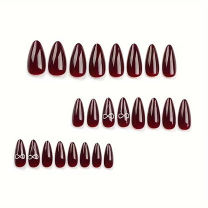 24 Pcs Long Stiletto Drop Shaped Press On Nails