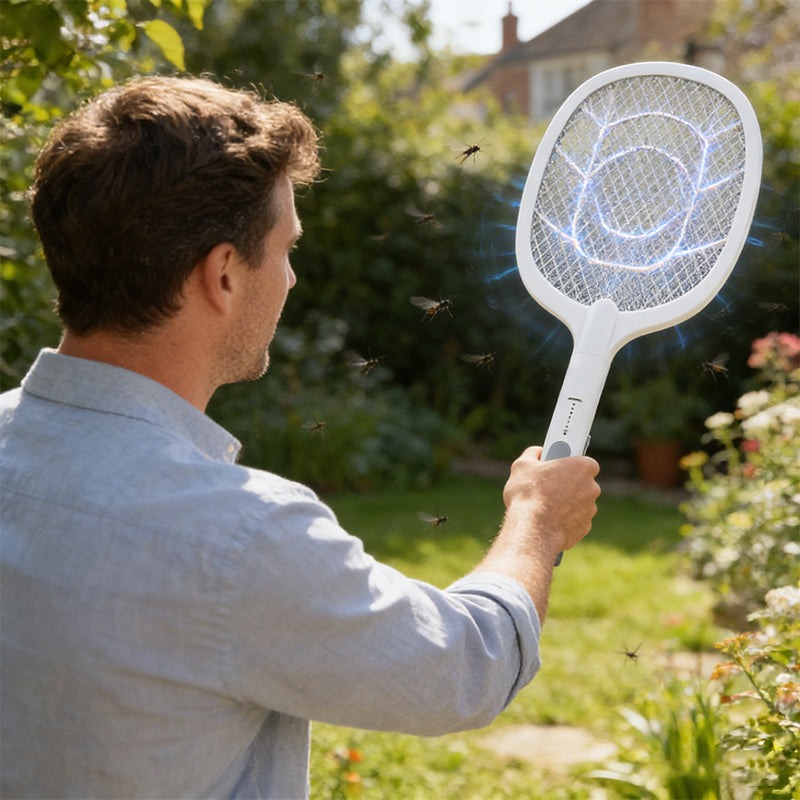 Bug Zapper Racket Fly Swatter Mosquito Bat 1200mAh USB Pest Killer Summer Use
