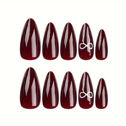 24 Pcs Long Stiletto Drop Shaped Press On Nails