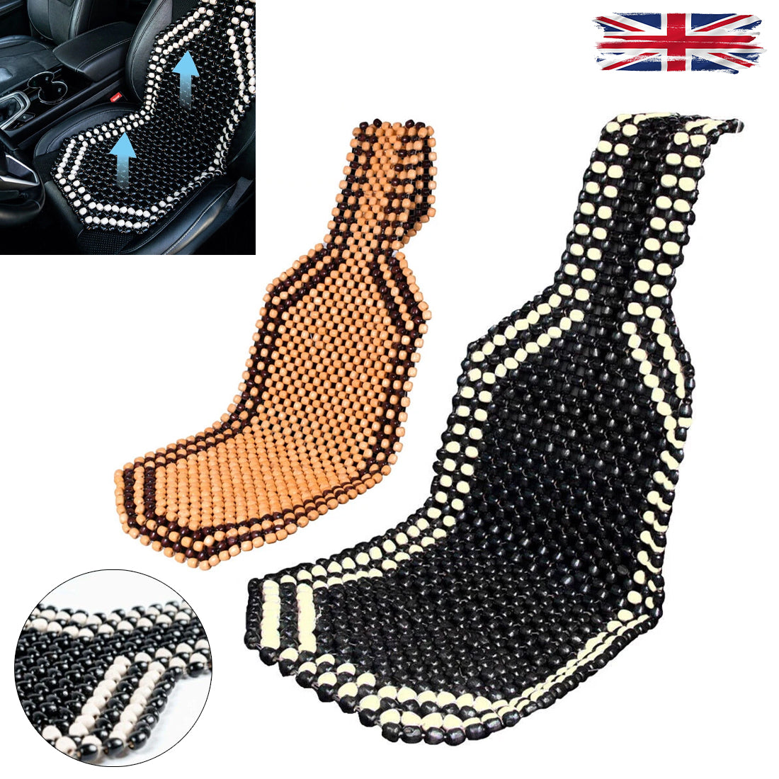 Universal Auto Car Beaded Seat Cover Massager Summer Cooling Cushion Mat Office