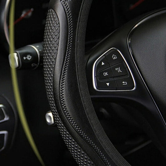 Universal Car Steering Wheel Cover Anti Slip PU Leather Comfortable 38cm