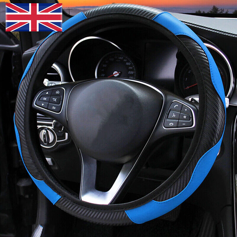 Auto Car Steering Wheel Cover Skidproof Leather Steering Wheel Case For 38cm 15