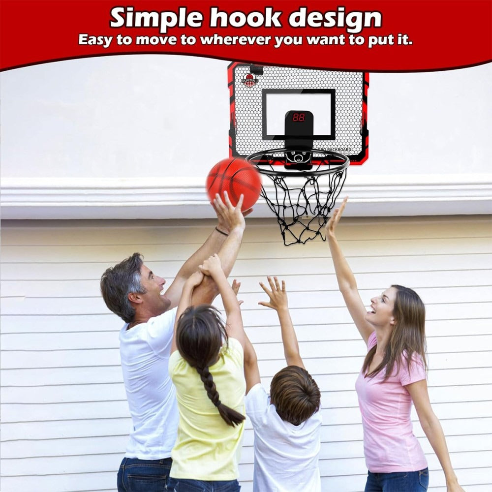 Indoor Basketball Hoop For Kids, Over The Door Mini Basketball Hoops With LED UK
