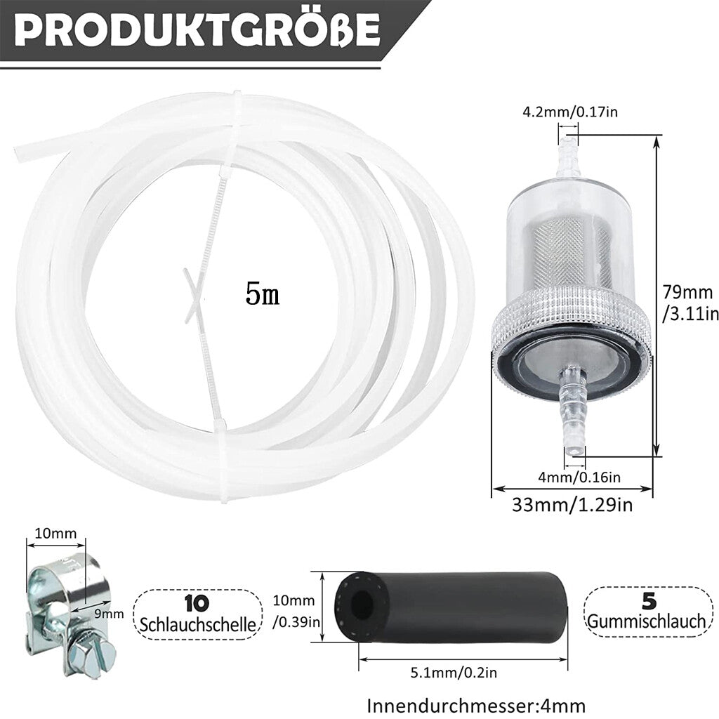 5Meter Fuel Hose Clip Filter Pipe Line Kit For Webasto Eberspacher Heater