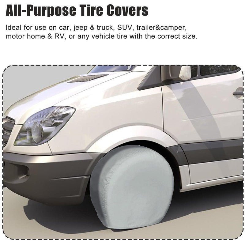 2pcs Heavy Duty Tire Covers RV Wheel Motorhome Wheel Covers Sun Protection