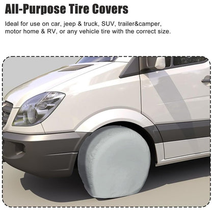 2pcs Heavy Duty Tire Covers RV Wheel Motorhome Wheel Covers Sun Protection