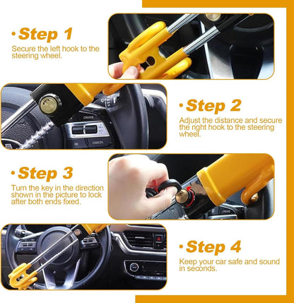 Car Steering Wheel Lock HEAVY DUTY High Security Anti Theft Hook Van Hook Crook
