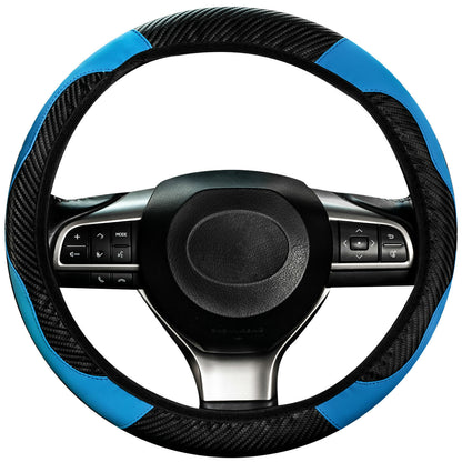 Auto Car Steering Wheel Cover Skidproof Leather Steering Wheel Case For 38cm 15