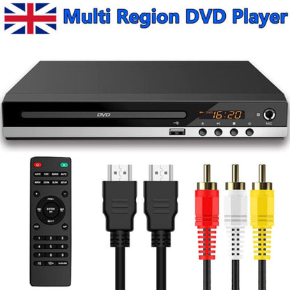 DVD Player Region Free With Remote Control USB Multi Region & HDMIAV Cable UK