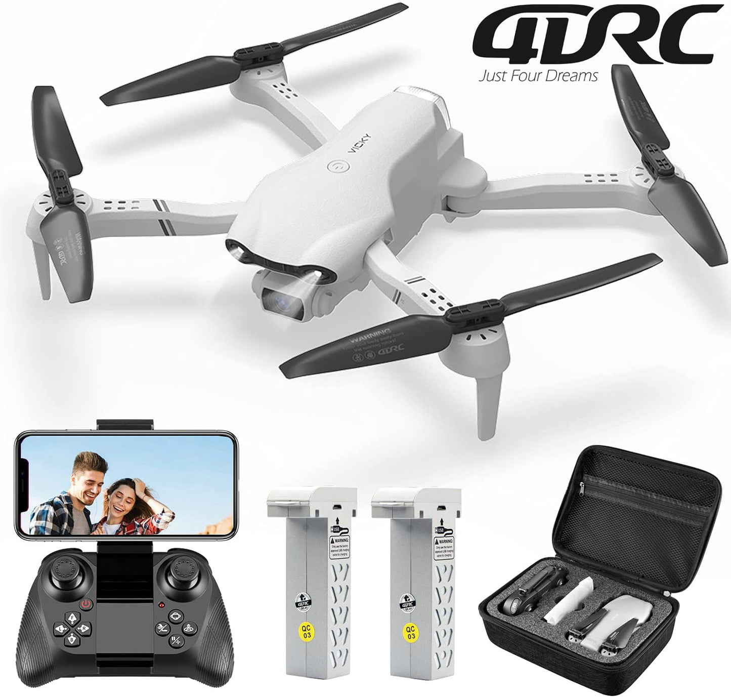 UK F10 Foldable Drone With Camera WIFI FPV For Adults,1080P HD FPV Live Video RC Quadcopter