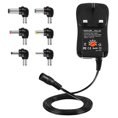 Universal 3 -12V Adjustable Voltage Adaptor Charger USB AC DC Power Supply Adapter