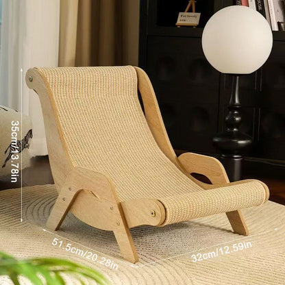 Sisal Cat Lounge Chair Sofa Kitten Hammock Pet Scratching Post Pad Sleep Bed