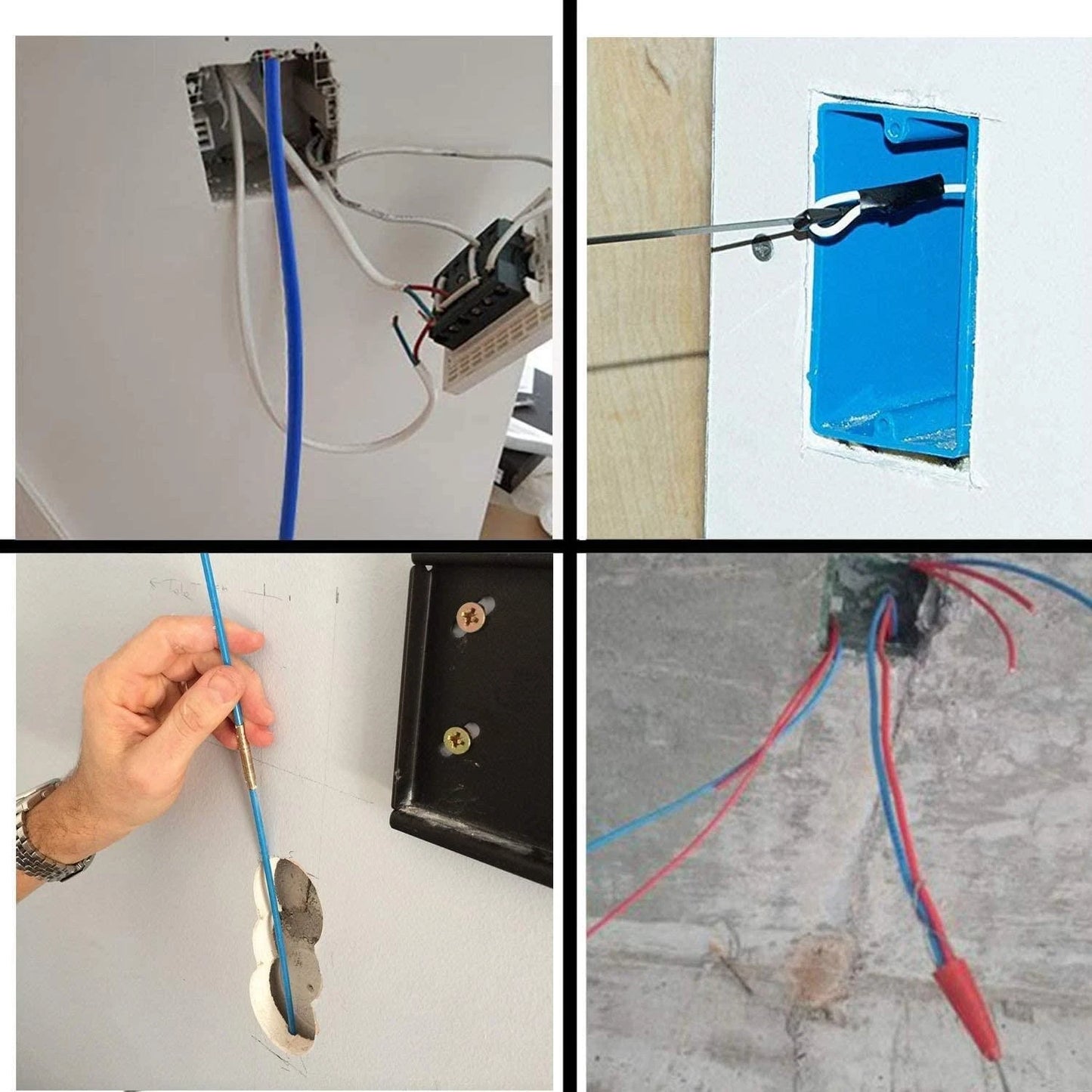 10M Cable Access Kit 1M X 10 Electricians Puller Rods Wires Draw Push Pulling