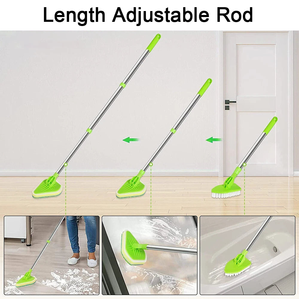 Telescopic Bathroom Mop Bath Shower Tile Cleaning Kit Floor Brush Cleaner Tool
