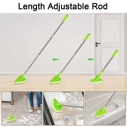 Telescopic Bathroom Mop Bath Shower Tile Cleaning Kit Floor Brush Cleaner Tool