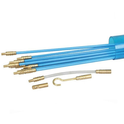10M Cable Access Kit 1M X 10 Electricians Puller Rods Wires Draw Push Pulling
