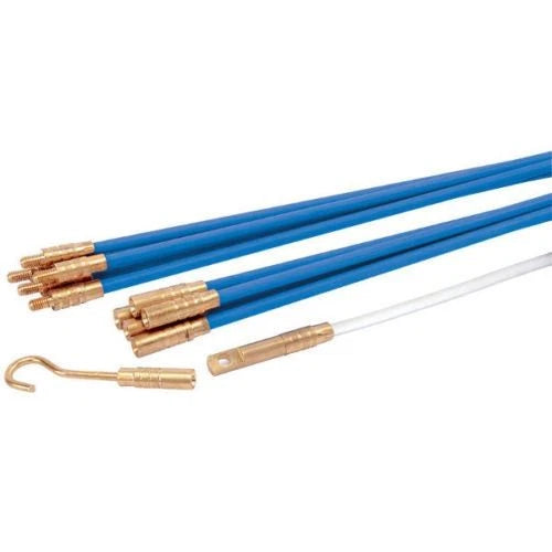 10M Cable Access Kit 1M X 10 Electricians Puller Rods Wires Draw Push Pulling