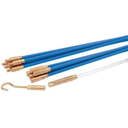 10M Cable Access Kit 1M X 10 Electricians Puller Rods Wires Draw Push Pulling