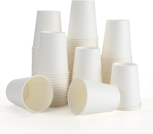 20x Paper Cups, 8oz Random Design Paper Cups for Hot and Cold Drinks