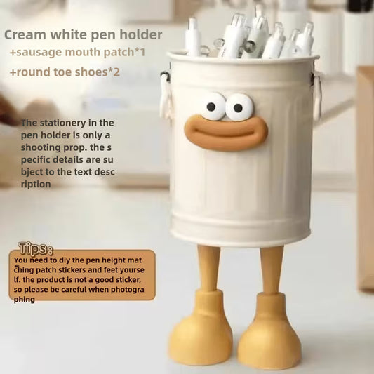 Cartoon Personality Pen Holder, Minimalist Vintage Office Storage Pen Cup