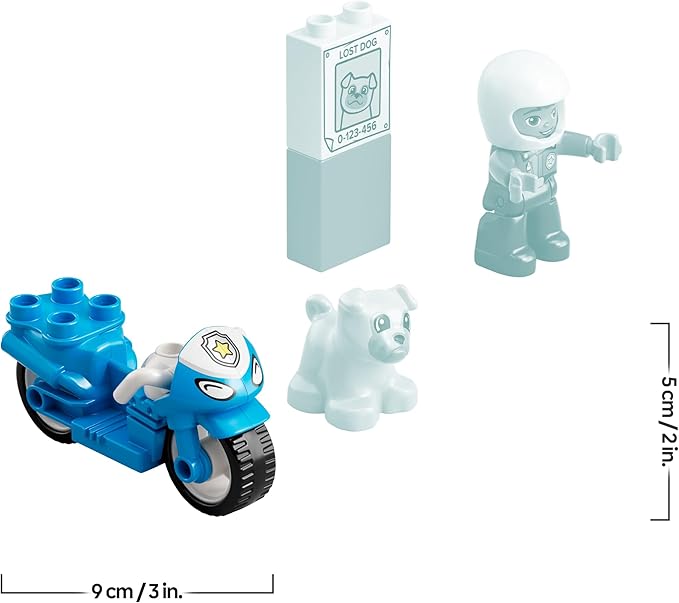 LEGO 10967 DUPLO Town Rescue Police Motorcycle Toy for Toddlers, Boys & Girls 2+