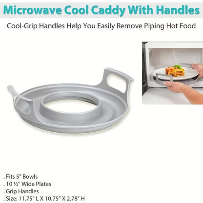 Microwave Cool Caddy with Handles - Heavy-Duty Microwave Bowl Holder