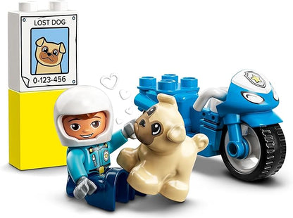 LEGO 10967 DUPLO Town Rescue Police Motorcycle Toy for Toddlers, Boys & Girls 2+