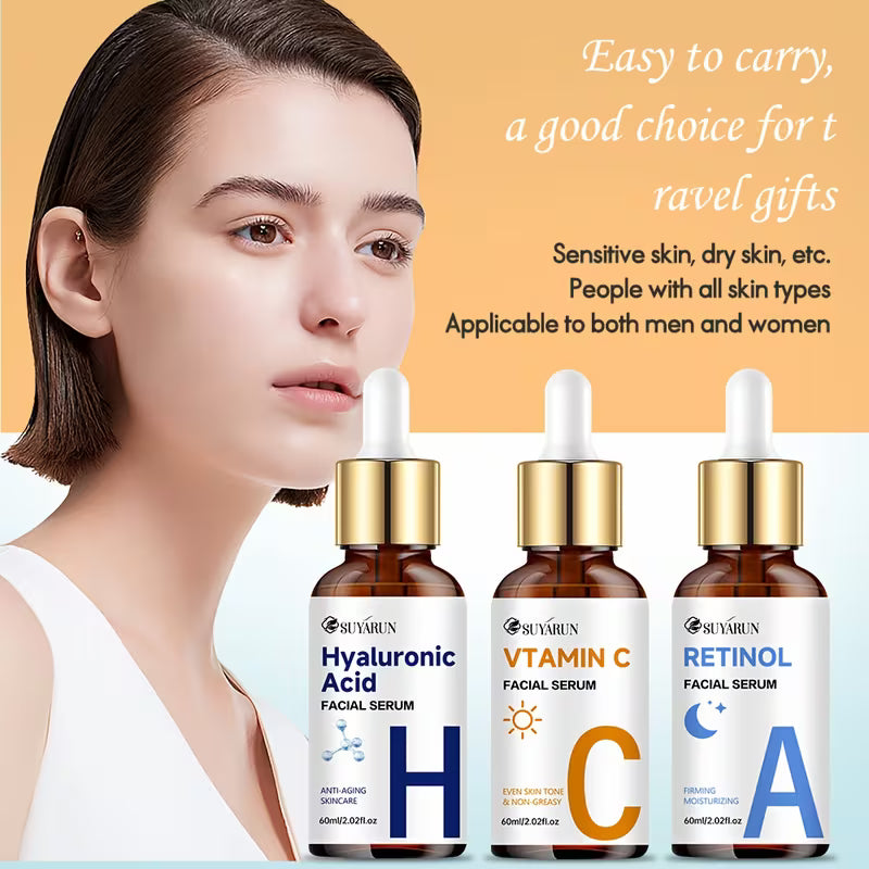 3-Piece Day & Night Vitamin C + Retinol + Hyaluronic Acid Triple Action Set