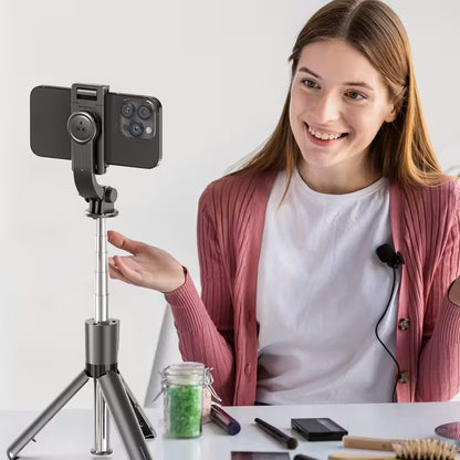 Selfie Stick Tripod, a Telescopic Phone Tripod Stand with a Detachable Remote Control And Phone Holder